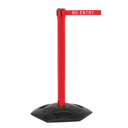 Queue Solutions WeatherMaster 300, Red, 16' Red/White DANGER KEEP OUT Belt WMR300R-RWD160